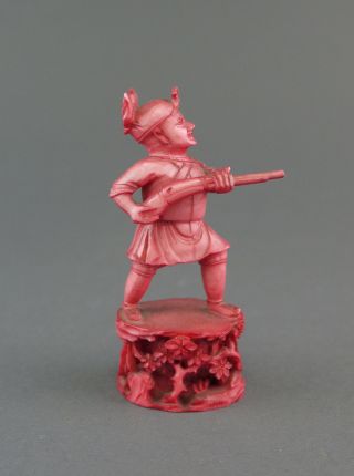 Alte Figur China Spielfigur Fein Bein Soldat Chinese Bone Soldier Canton 19th Bild