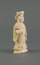 Kleine Mandarin Figur Statue Bein Schnitzerei China Chinese Chessman Bone 19th Asiatika: China Bild 3