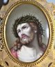 Grosses Biedermeier Porzellan Bild Jesus Handbemalt Im Bronze Prunkrahmen C1850 Originale der Zeit Bild 1