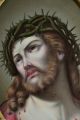 Grosses Biedermeier Porzellan Bild Jesus Handbemalt Im Bronze Prunkrahmen C1850 Originale der Zeit Bild 5