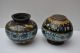 Paar Kleine Cloisonne Vasen Japan Asiatika: Japan Bild 2