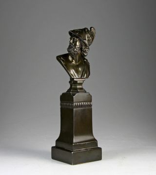 Ajax Büste Auf Säule Um 1890 Metall Telamonier Troja Antike Krieger Aias Bild