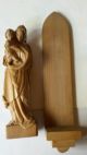 Sehr Alte Madonna Mit Jesus Kind Holz Handgeschnitzt Mit Sockel Fa.  Welty Skulpturen & Kruzifixe Bild 1