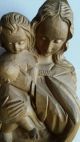 Sehr Alte Madonna Mit Jesus Kind Holz Handgeschnitzt Mit Sockel Fa.  Welty Skulpturen & Kruzifixe Bild 3