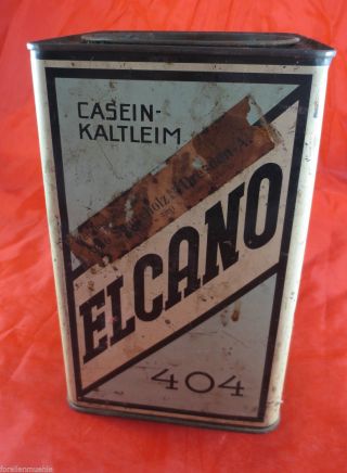 Blechdose Elcano Casein - Kaltleim Um 1920 Perlleim Kaltleim Knochenleim Bild
