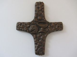 älteres Kupfer Kreuz Kruzifix Bild