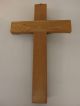 Fh 50) Altes Wand Holz Kreuz Kruzifixe Sakrale Kunst Jesus Metall Inri Jn Hoc Skulpturen & Kruzifixe Bild 1