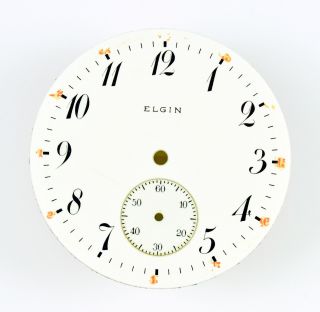 Elgin Email Zifferblatt Alt D 42,  3 Mm Taschenuhr Montre Enamel Dial Horloge Bild