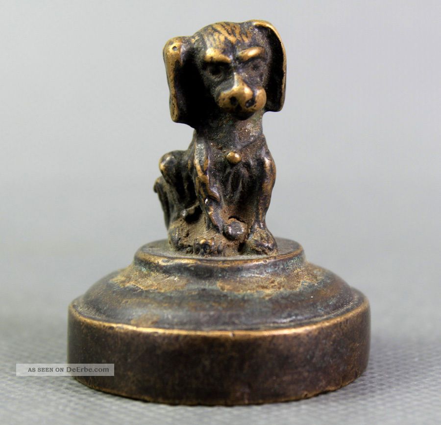 Stempel Siegel Petschaft Hund Aus Bronze China Wohl 18.  Jhd Asiatika: China Bild