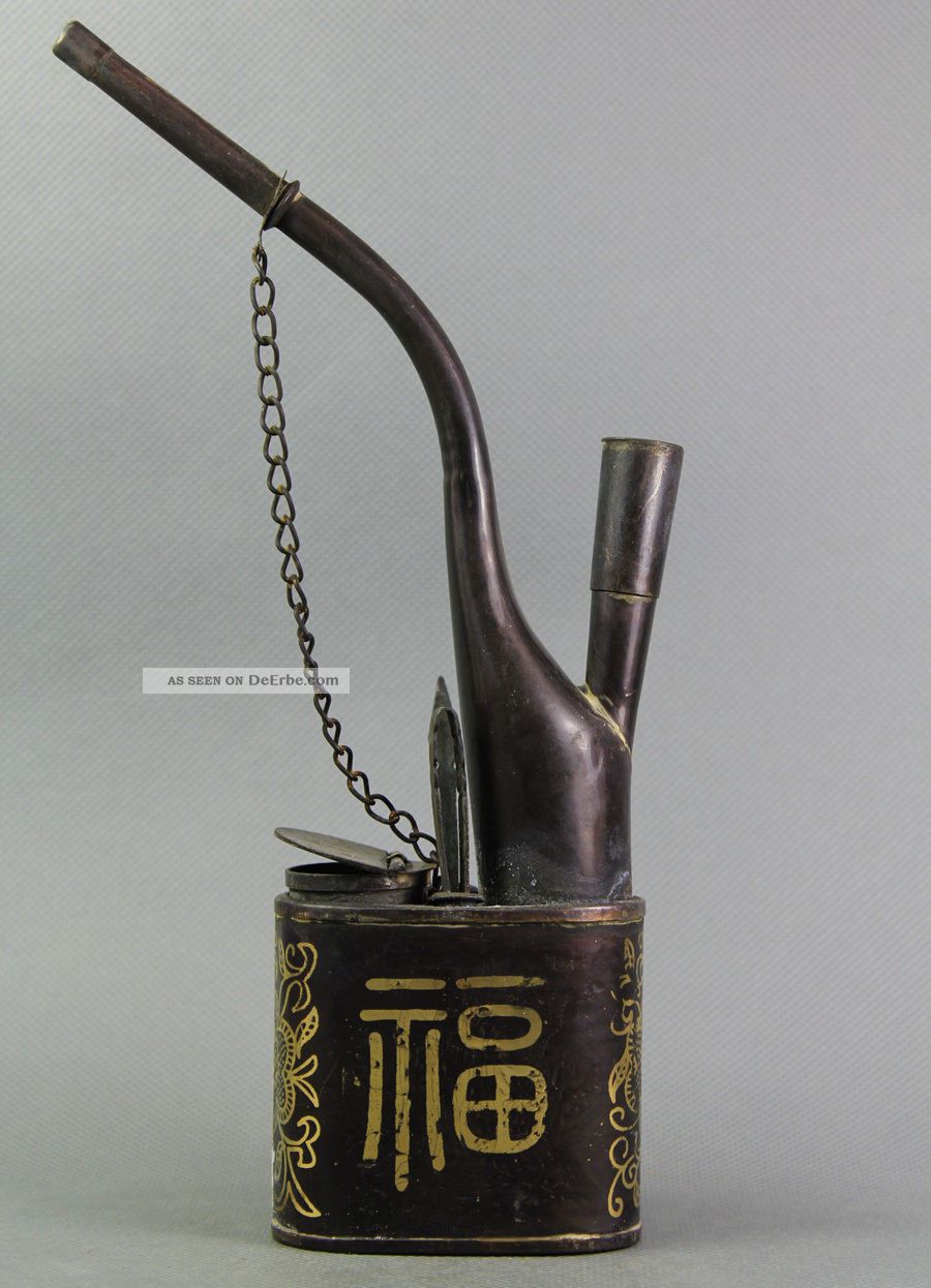 Große Zierobjekt Pfeife 福 Aus Bronze China Um 1900 Asiatika: China Bild