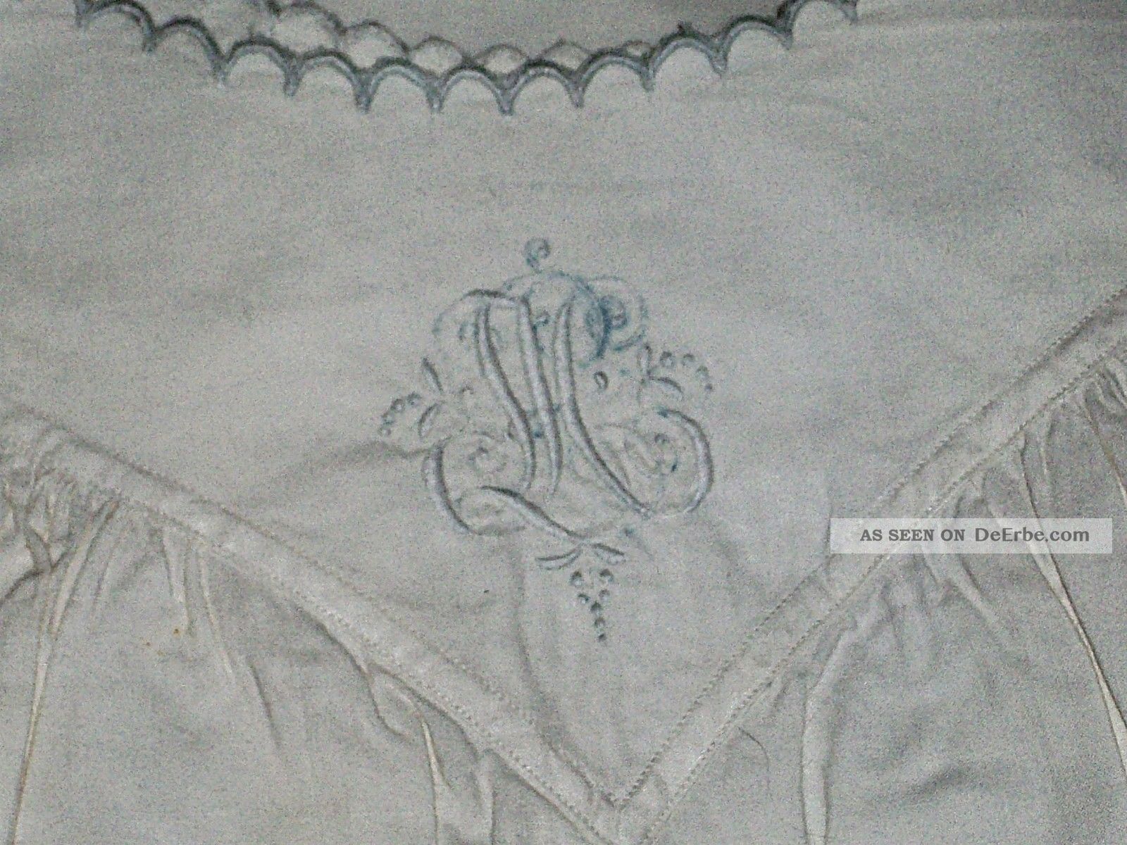 Antikes Nachthemd Altdeutsches Monogramm Handarbeit Unbenutzt Um 1900 Textilien & Weißwäsche Bild
