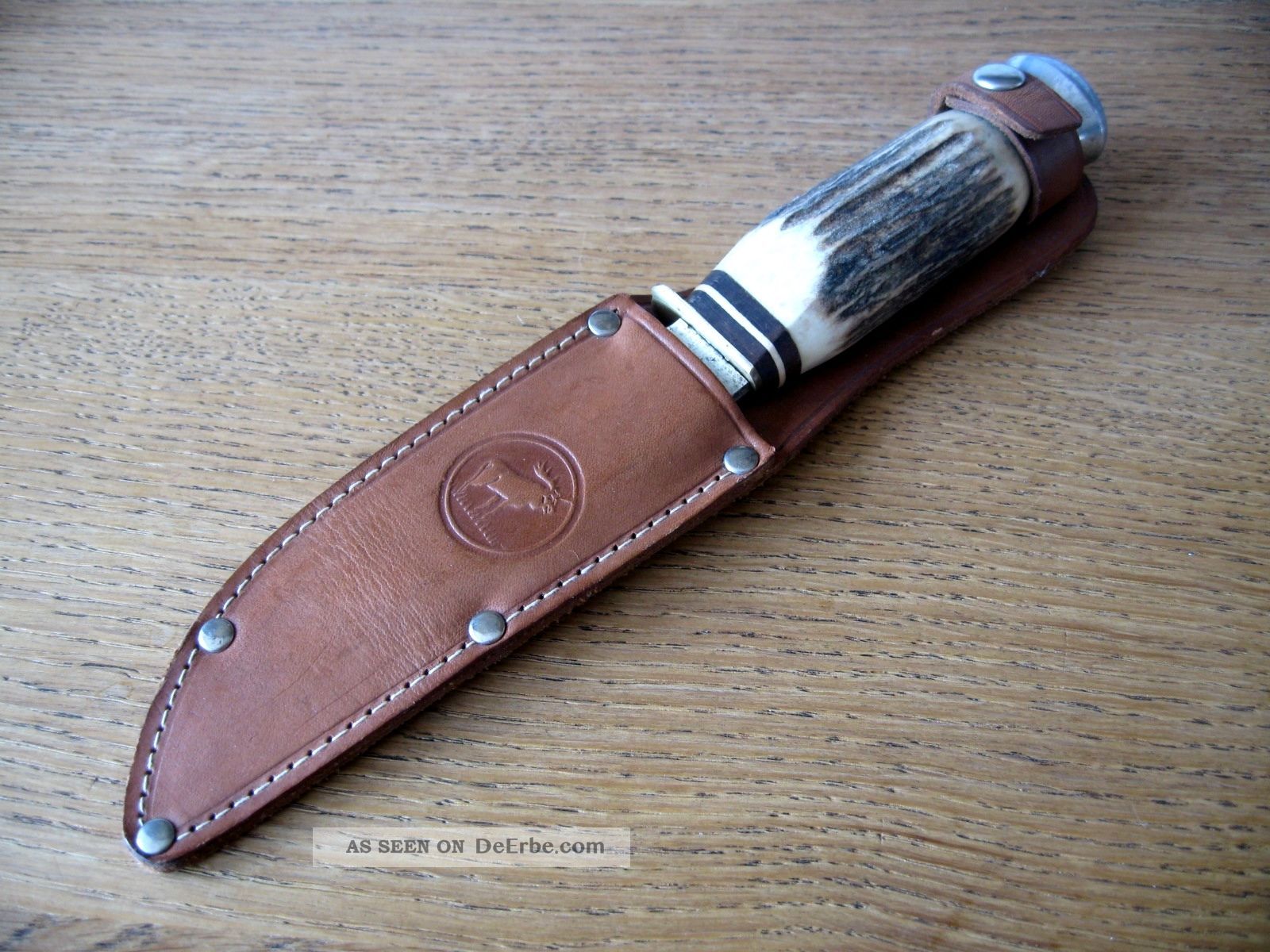 Jagdmesser Hirsch Mit Lederscheide Hirschhorngriff Solingen Jagd & Fischen Bild