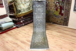 Echter Perser Teppich 269 X 61 Rug Handgeknüpfter Orientteppich Seide Silk Seta Bild
