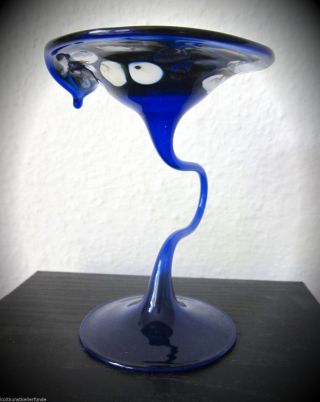 ✿ Glas Teelichthalter Vase Kerzenhalter Duftölschale Mundgeblasen Edel 70er Bild