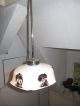 Deckenlampe Hängelampe Opalglaschirm Mit Scherenschnitt Chrom _ Jugendstil Antike Originale vor 1945 Bild 6