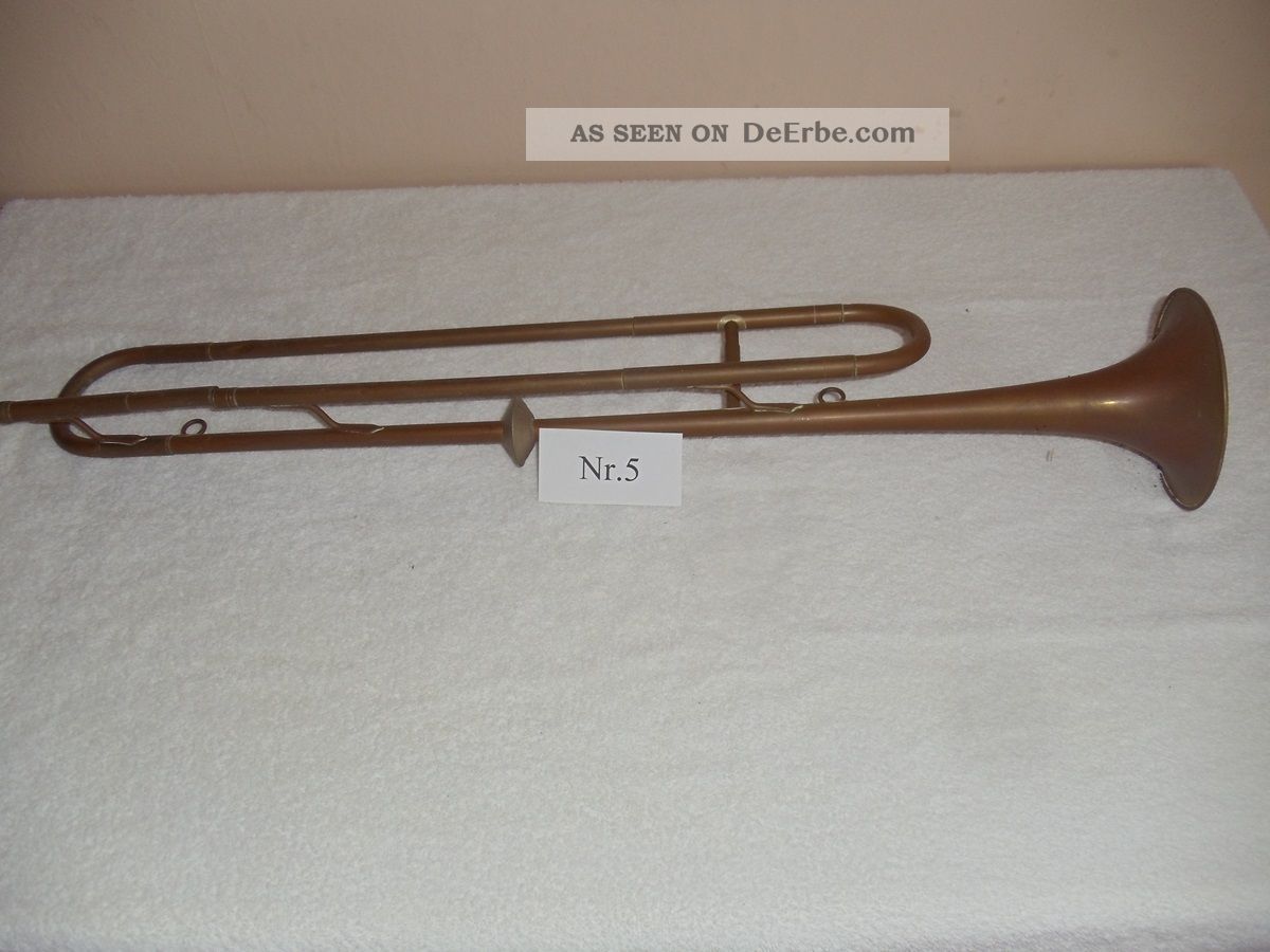 Alte Posaune (5) / Blasinstrument / Musikinstrument / Dachbodenfund Blasinstrumente Bild