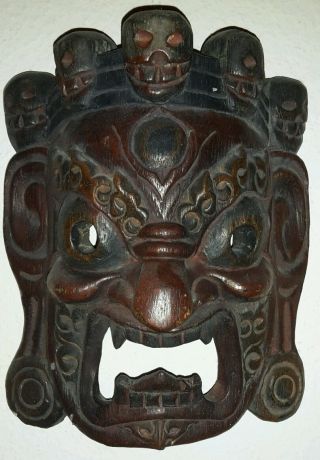 Holzmaske Tibet Gottheit Bön Maske Tanzmaske Asien Asiatika Antik Kultur Bild