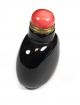 Antikes Schnupftabakfläschchen Snuff Bottle Schwarzes Glas Rund Flach 7 Cm Entstehungszeit nach 1945 Bild 1