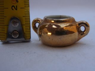 Antiker Mini - Zuckertopf Vergoldet Für Puppenstube Zuckerdose Puppenküche Bild