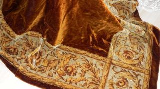 Wunderschöne Antike Tischdecke Um 1800 Floral Gold Bestickt Zum Basteln 170x140 Bild