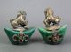 2 X Altes Skulptur Drache Aus Metall Versilbert China Um 1900 Asiatika: China Bild 3