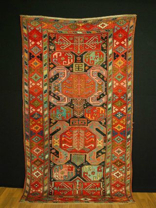 Antik Kasak Kazak Ca: 240x123cm Antique Rug SammlerstÜck Kaukasien Caucasia Bild