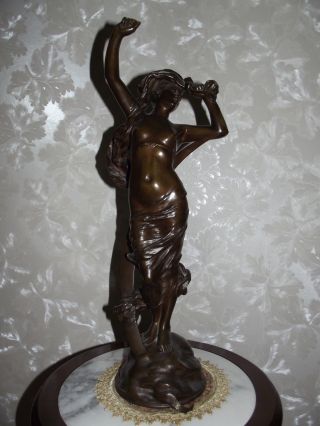 Bronzefigur Le Nuit Von E.  Dagonet,  Antik,  Frankreich Bild