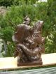 Grosse Holzfigur - Heiligenfigur - Hl.  Georg - Drachentöter - - Deko - Geschnitzt - 42cm Holzarbeiten Bild 2