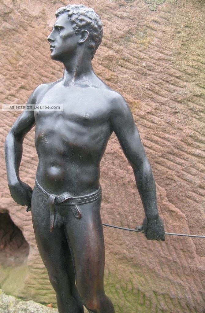 Küchler Rudolf 1867 - 1954 Bronze Figur / Skulptur Degenfechter / Mann Degen 1900 Bronze Bild
