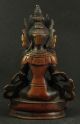 Große Skulptur Bronze Gottheit Auf Lotusthron China Tibet Wohl Um 1900 Asiatika: Südostasien Bild 3