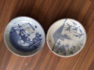 2 China Teller Qing/ming Periode Chinese Porcelain Blue White Dish Bild
