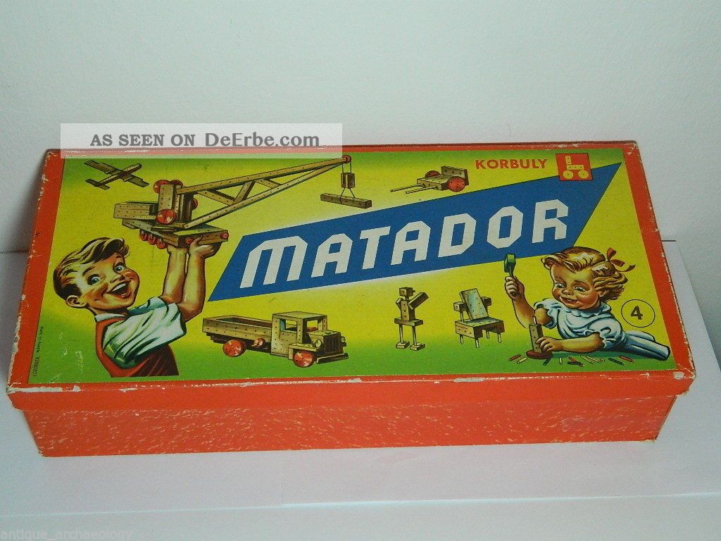 Matador Baukasten Nr.  4 / Holzbaukasten / 50er - 60er Jahre / Baukästen Bild