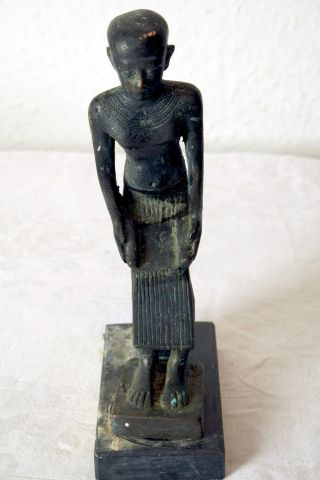 Wunderschöne Kleine Bronzefigur Eines Ägyptischen Gelehrten Unsigniert Um 1960 Bild