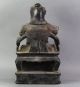 Große Skulptur Holz Masse Gefasst Kaiser Herrscher Auf Thron China Um 1900 Asiatika: China Bild 4