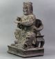 Große Skulptur Holz Masse Gefasst Kaiser Herrscher Auf Thron China Um 1900 Asiatika: China Bild 5