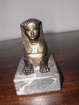 Sphinx Bronze Marmorsockel Briefbeschwerer Bild