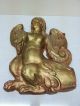 Gipsfigur Engel Gold/bronze,  42x30cm,  30 Jahre,  Bildhauer,  Sehr Gute Erhaltung 1950-1999 Bild 1