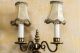 Kaiser Wandlampe Wandleuchte Lampe Messing Antik Chippendale 2 - Armig Barock Gefertigt nach 1945 Bild 3