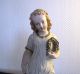 Mädchen Figur,  Gips - Skulptur Bemalt,  37cm,  Alt,  Echt Und Authentisch Skulpturen & Kruzifixe Bild 3