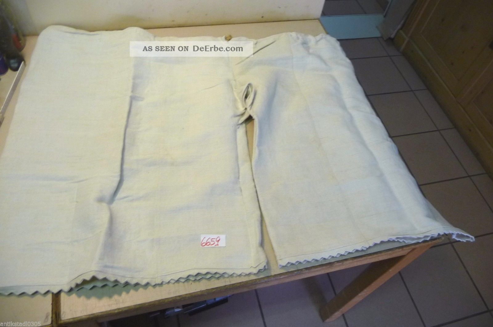 Nr.  6659.  Alte Leinenhose Unterhose Leinen Textilien & Weißwäsche Bild