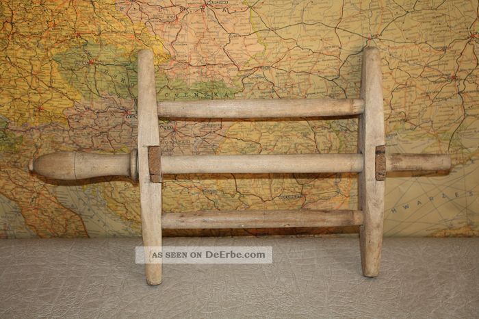 Oma ' S Wäschespindel Aus Holz,  Holzspindel F.  Wäscheleine,  50er Jahre,  Top Erhalten Haushalt Bild