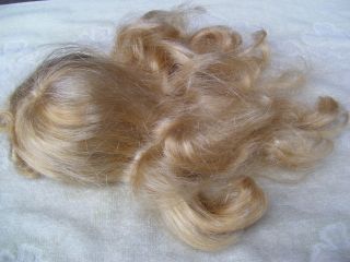 Alte Puppenteile Hellblonde Wellige Haar Perücke Vintage Doll Hair Wig 40cm Girl Bild