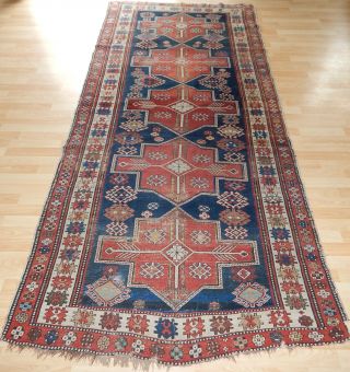 Antiker Kaukasischer Kazak Teppich SchÖnes SammlerstÜck Um1880 280x130cm Bild