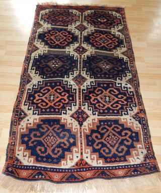 Antiker Kaukasischer Moghan Teppich SchÖnes SammlerstÜck Um1880 183x103cm Bild
