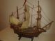 Segelschiff Segelboot Schiffmodell Standmodell Uralt Handarbeit Holz Maritime Dekoration Bild 3