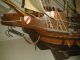 Segelschiff Segelboot Schiffmodell Standmodell Uralt Handarbeit Holz Maritime Dekoration Bild 6