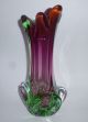 Murano Zipfelvase Aus Glas Überfangglas Violett Grün Uranglas Aus Den 1960ern Glas & Kristall Bild 3