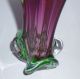 Murano Zipfelvase Aus Glas Überfangglas Violett Grün Uranglas Aus Den 1960ern Glas & Kristall Bild 4