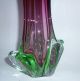 Murano Zipfelvase Aus Glas Überfangglas Violett Grün Uranglas Aus Den 1960ern Glas & Kristall Bild 7