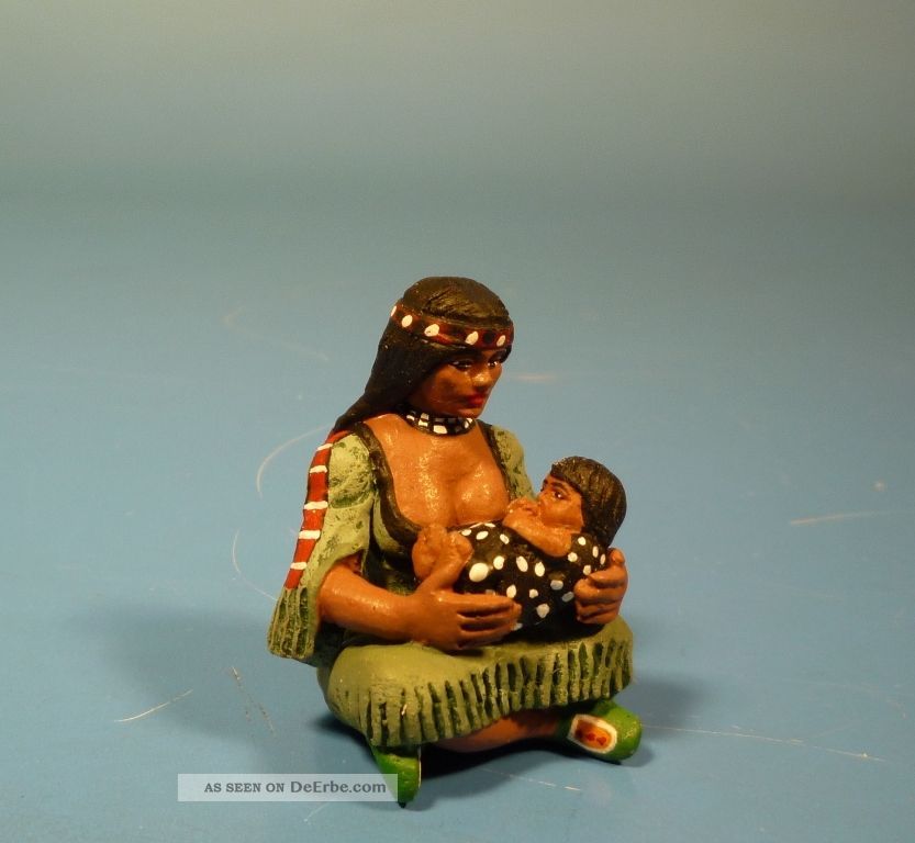 Orig.  Lineol (elastolin) Wild West – Squaw – 7cm Serie Gefertigt nach 1945 Bild